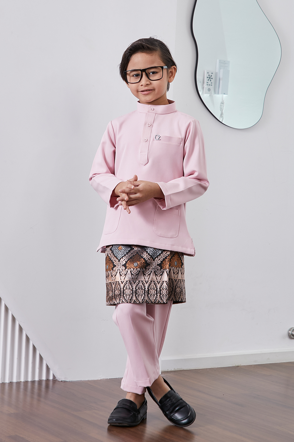 Baju Melayu Yusoff Kids - Soft Pink